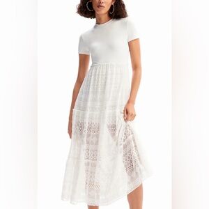 Desigual Combination tulle midi dress